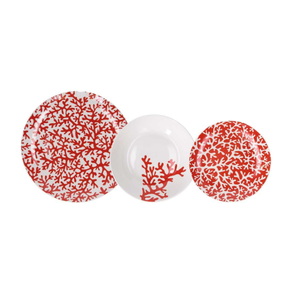 Servizio piatti 18 pezzi Reef Porcellana Rosso - immagine 1