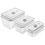 ZWILLING - Fresh & Save - Set contenitori in vetro S/M/L -  3Pz. - Colore Bianco/ Grigio