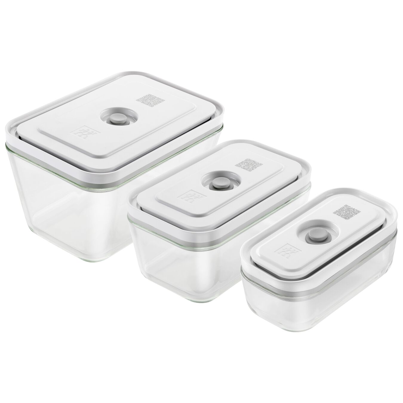 36803-003_1 ZWILLING - Fresh & Save - Set contenitori in vetro S/M/L - 3Pz. - Colore Bianco/ Grigio - immagine 1