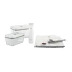 ZWILLING - Fresh & Save - Set per sottovuoto in vetro M/L - 7Pz. - Colore Bianco/ Grigio