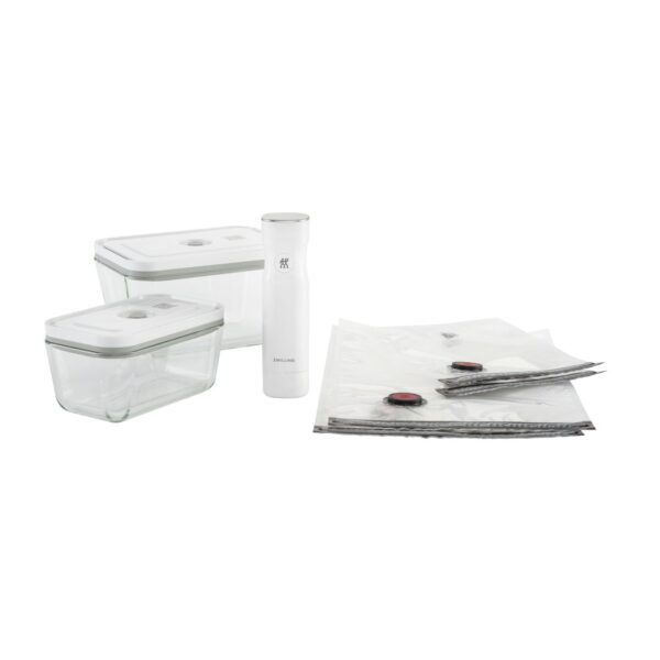 ZWILLING - Fresh & Save - Set per sottovuoto in vetro M/L - 7Pz. - Colore Bianco/ Grigio - immagine 1