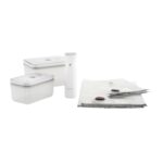 ZWILLING - Fresh & Save - Set per sottovuoto in plastica  M/L -  7Pz. - Colore Bianco/ Grigio