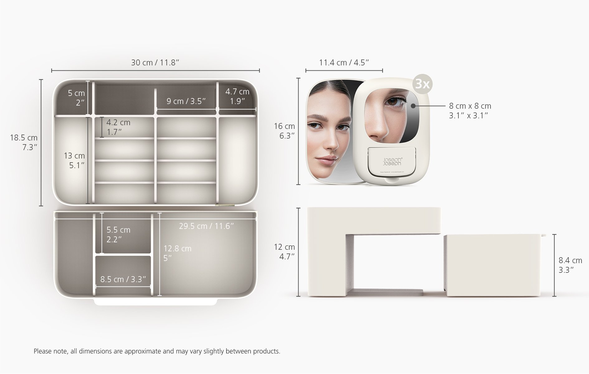 PDP_Infographic_75005_EN_D1_2300x Joseph Joseph - Viva Cosmetic Organiser con specchio - immagine 6