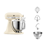 Kitchenaid  Artisan Premium - Planetaria con testa reclinabile 4,8 L - Colore: crema - Mod. 55KSM185PSEAC - immagine 2
