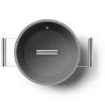 Smeg Cookware Casseruola bassa 2 manici con coperchio - colore Panna - immagine 3