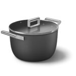 Smeg Cookware Casseruola alta 2 manici con coperchio - colore Nero