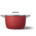 Smeg Cookware Casseruola alta 2 manici con coperchio - colore Rosso - immagine 2