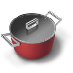Smeg Cookware Casseruola alta 2 manici con coperchio - colore Rosso - immagine 4