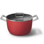 Smeg Cookware Casseruola alta 2 manici con coperchio - colore Rosso - immagine 5