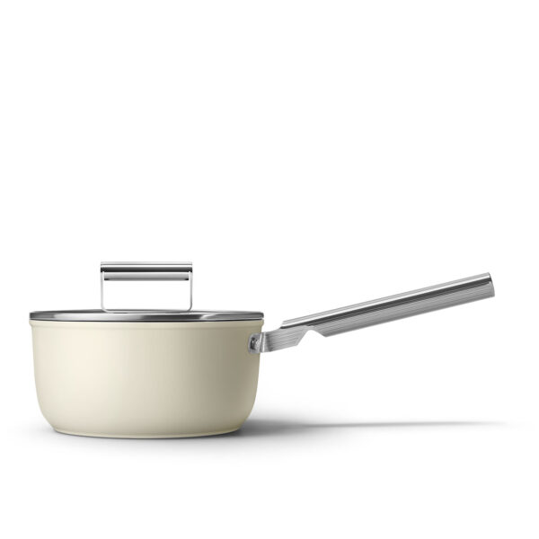 Smeg Cookware Casseruola 1 manico con coperchio - Ø 20 cm - colore Panna - immagine 1