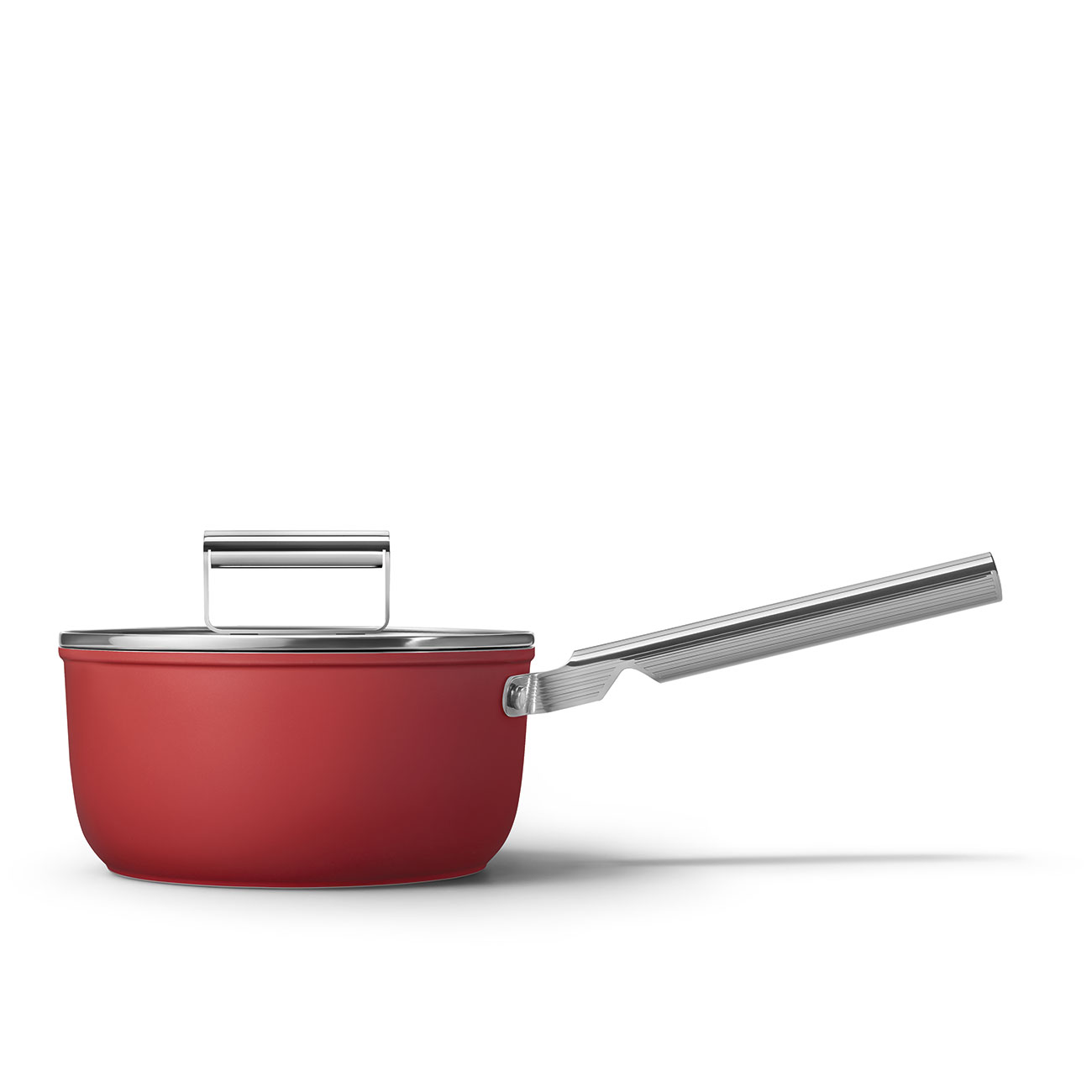 CKFS2011RDM Smeg Cookware Casseruola 1 manico con coperchio - Ø 20 cm - colore Rossa - immagine 1