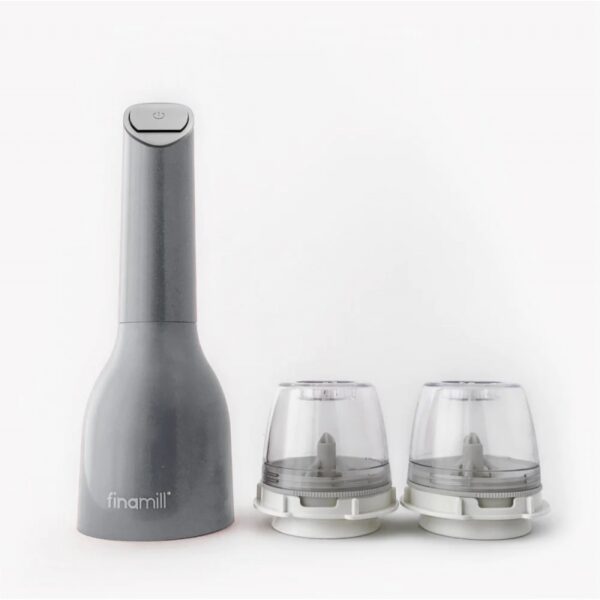 FINAMILL MACINAPEPE E MACINASPEZIE ELETTRICO A BATTERIA GRIGIO CON 2 CAPSULE FINAPOD PRO PLUS - immagine 1