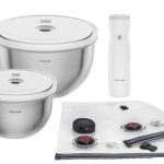 ZWILLING - Fresh & Save Bowls - Set Ciotole in acciaio inox M/L - 9Pz. - Colore Bianco/ Grigio